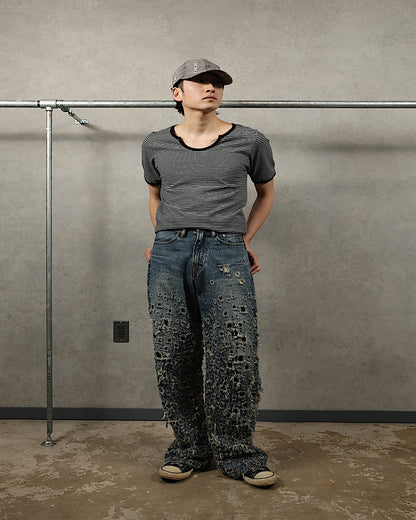 SUGARHILL / CRUSHED MODERN DENIM WIDE JEANS