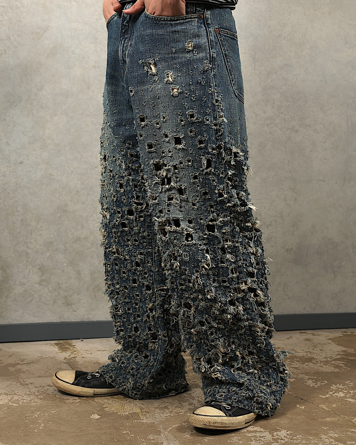 SUGARHILL / CRUSHED MODERN DENIM WIDE JEANS