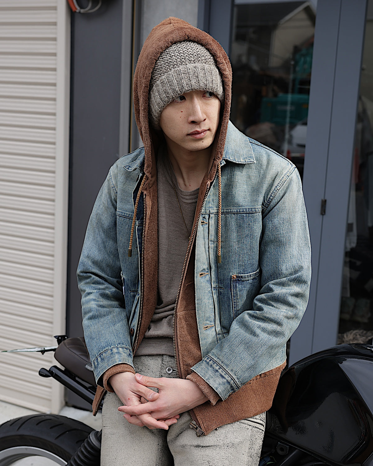 SUGARHILL / DISTRESSED MODERN DENIM JACKET