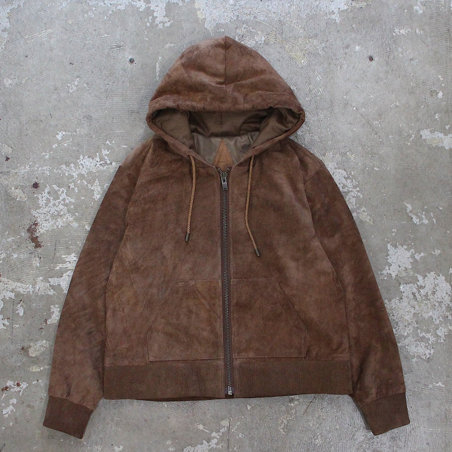 A LEATHER / ZIP HOODY