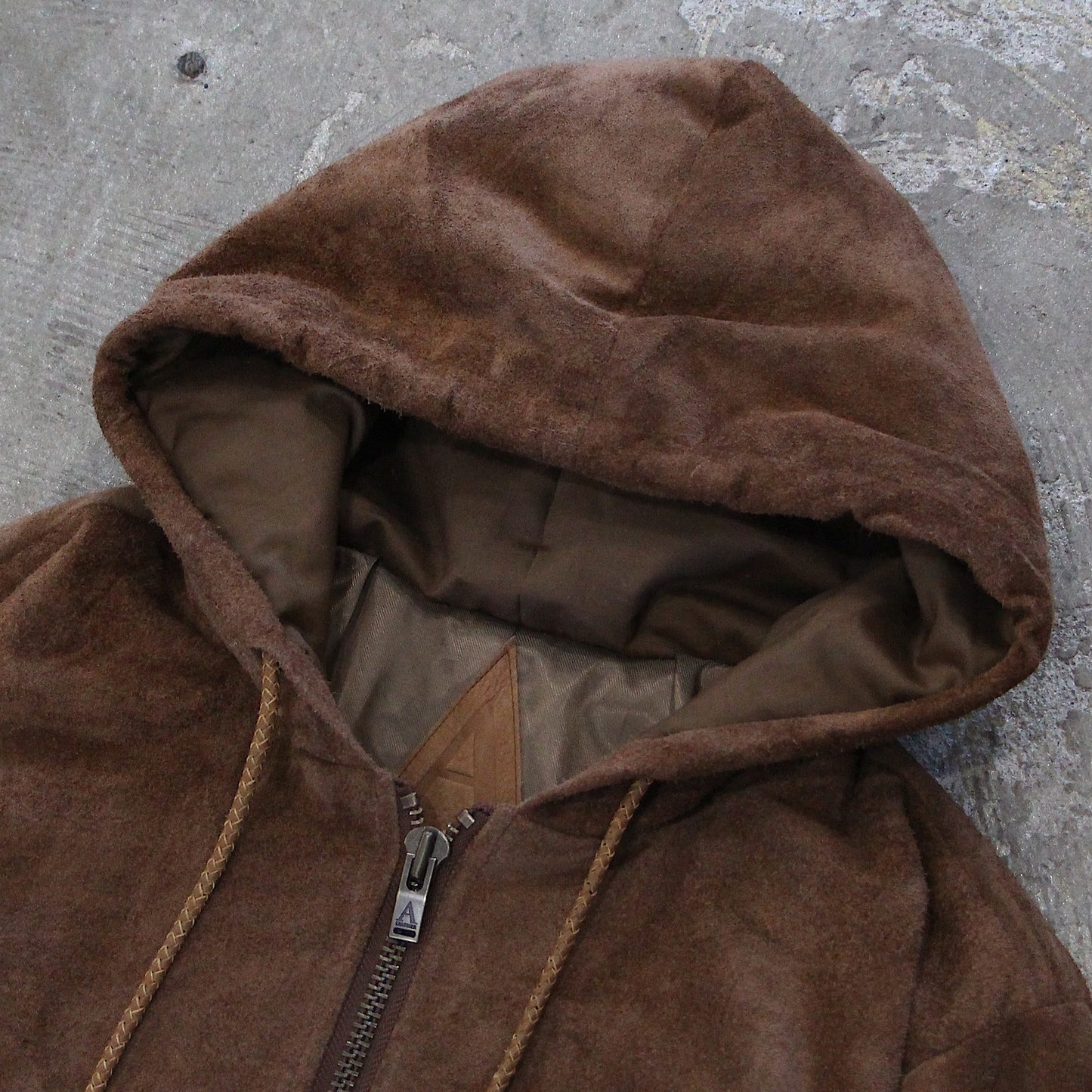 A LEATHER / ZIP HOODY
