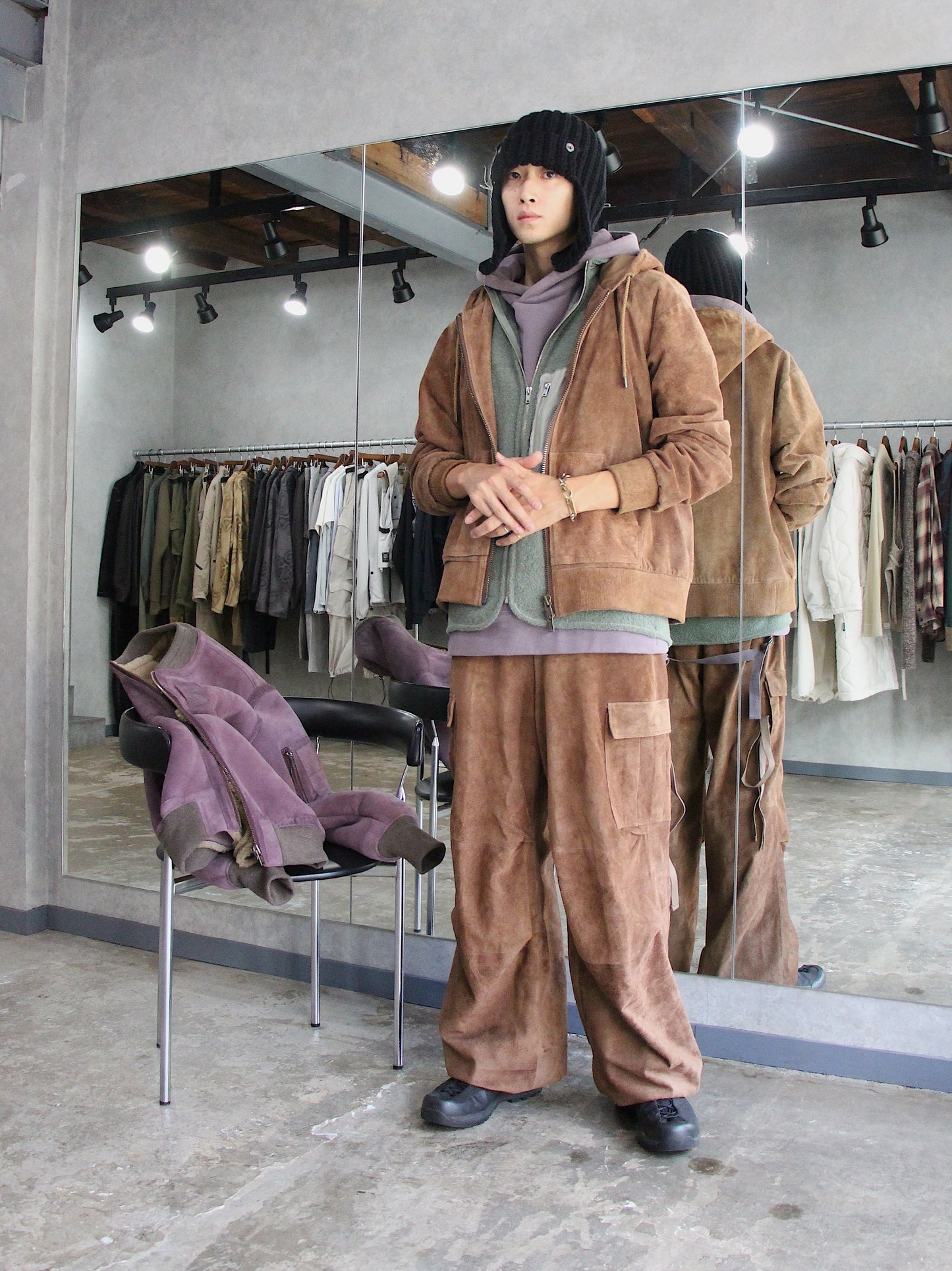 A LEATHER / FIELD TROUSERS