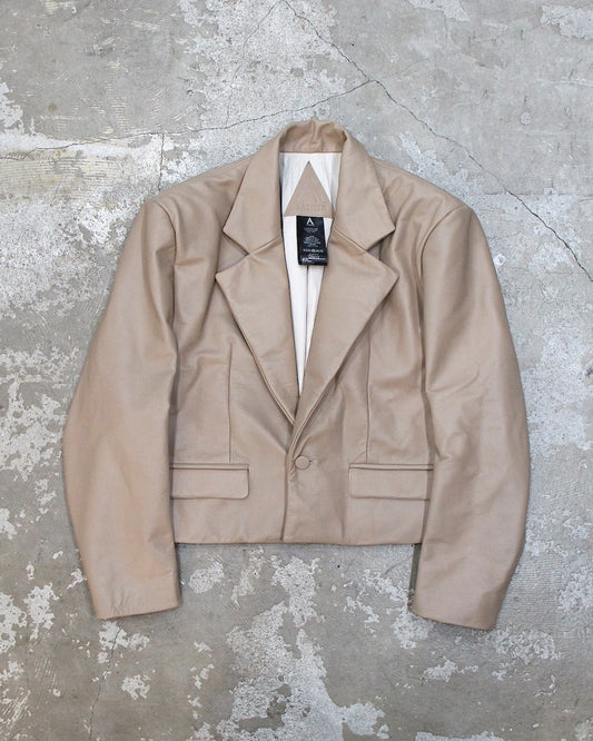 A LEATHER / Cropped Dress Jacket