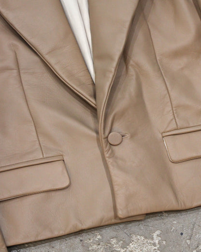 A LEATHER / Cropped Dress Jacket