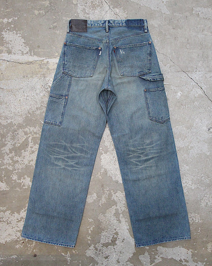 SUGARHILL / DESTRESSED MODERN DENIM DOUBLE KNEE CUT