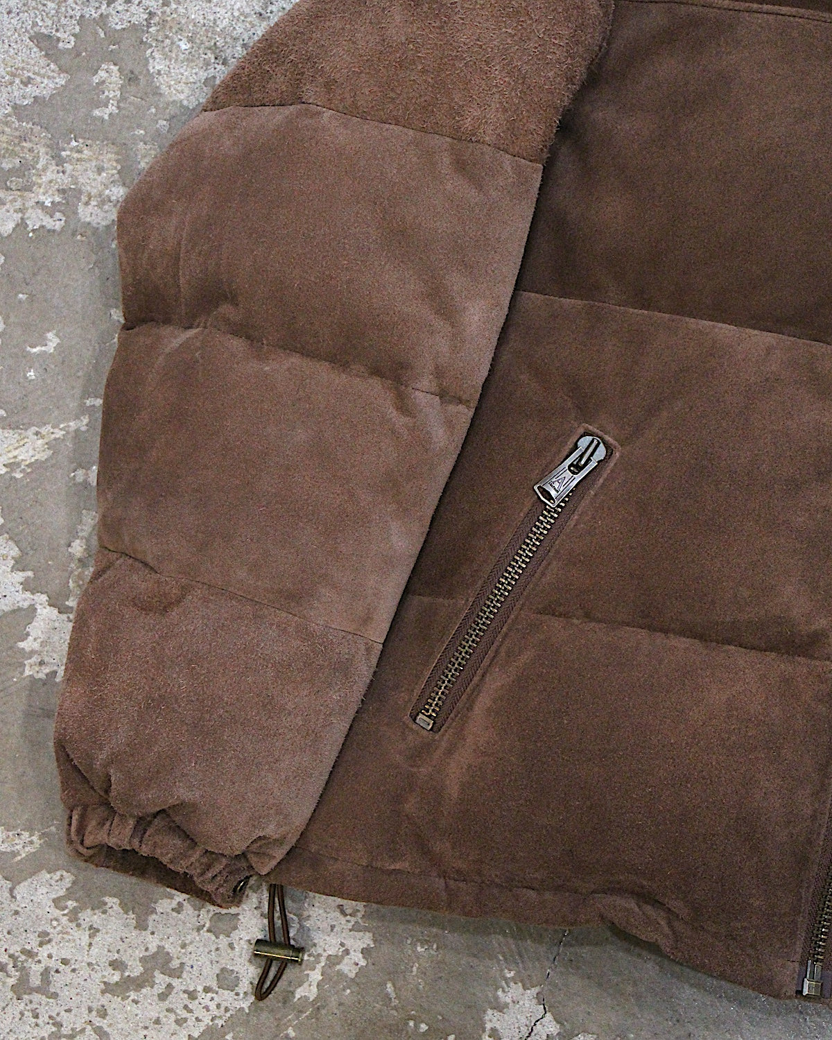 A LEATHER / DOWN JACKET