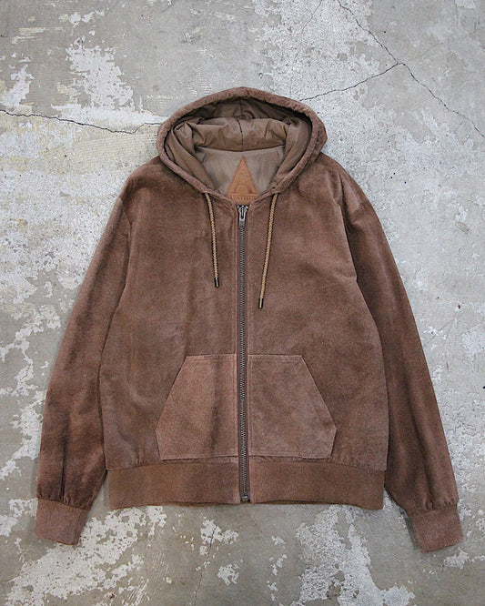 A LEATHER / ZIP HOODY