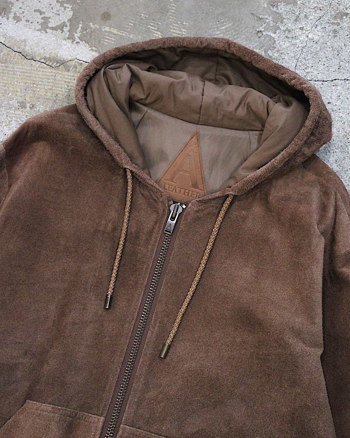A LEATHER / ZIP HOODY