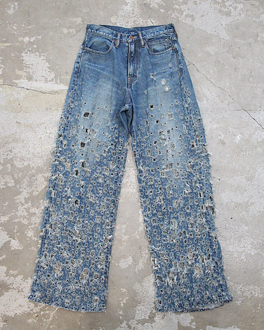 SUGARHILL / CRUSHED MODERN DENIM WIDE JEANS