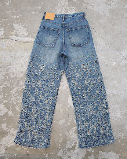 SUGARHILL / CRUSHED MODERN DENIM WIDE JEANS