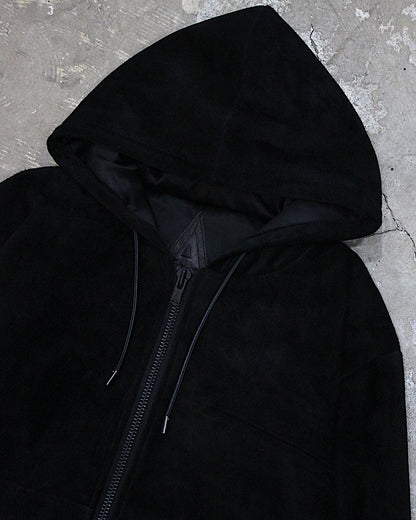 A LEATHER / ZIP HOODY