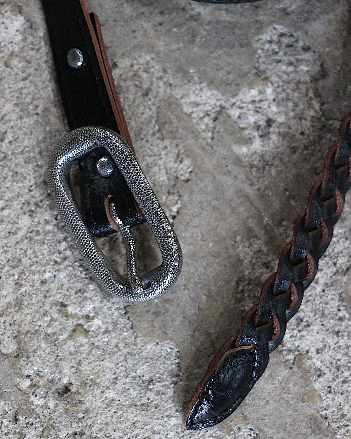 SUGARHILL / DOTTED OVALBUCKLE LACE-UP BELT