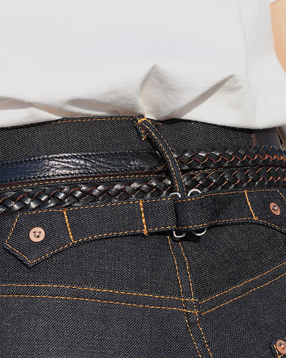 SUGARHILL / DOTTED OVALBUCKLE LACE-UP BELT