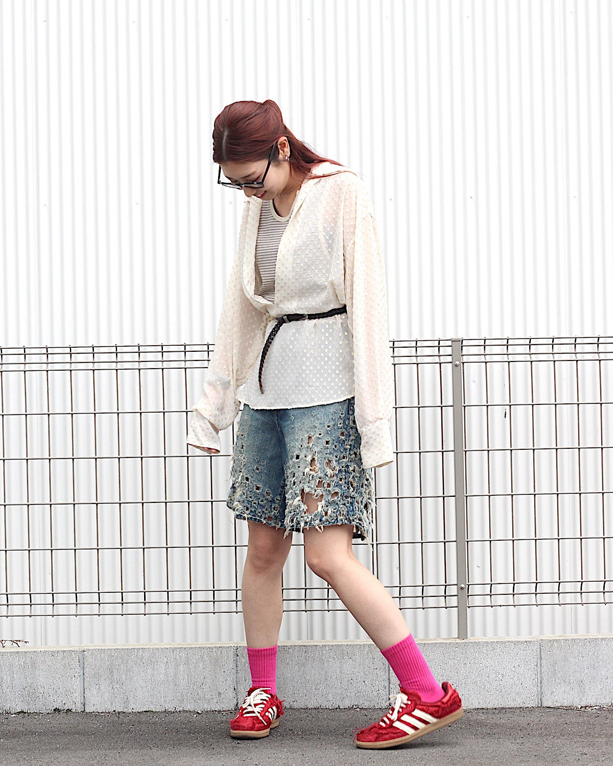 SUGARHILL / CRUSHED MODERN DENIM WIDE SHORTS