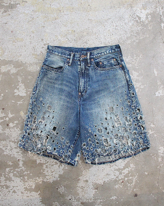 SUGARHILL / CRUSHED MODERN DENIM WIDE SHORTS