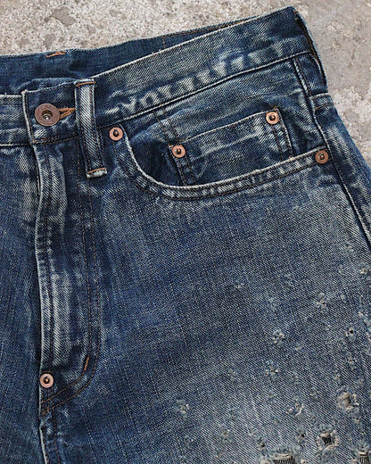 SUGARHILL / CRUSHED MODERN DENIM WIDE SHORTS