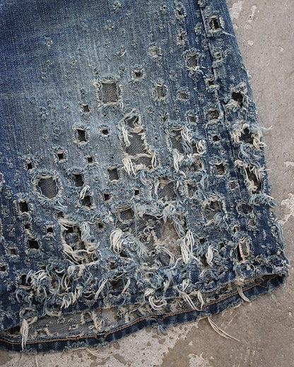 SUGARHILL / CRUSHED MODERN DENIM WIDE SHORTS