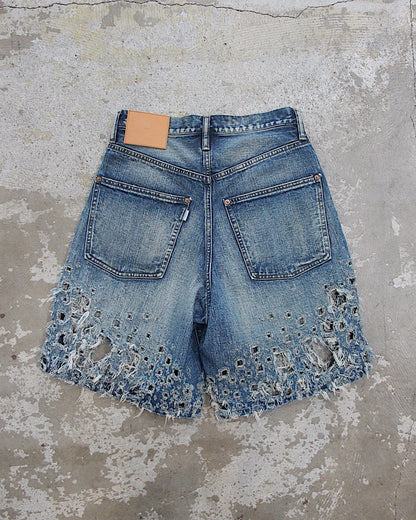 SUGARHILL / CRUSHED MODERN DENIM WIDE SHORTS