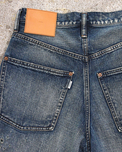 SUGARHILL / CRUSHED MODERN DENIM WIDE SHORTS