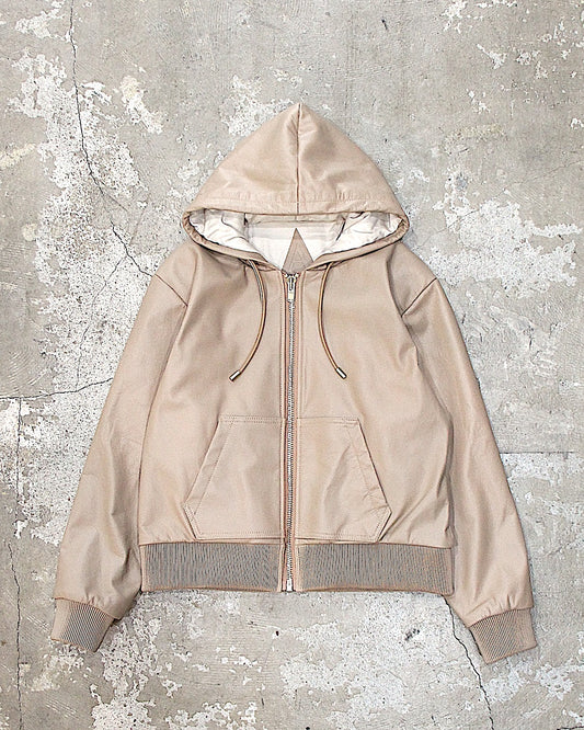 A LEATHER / ZIP HOODY