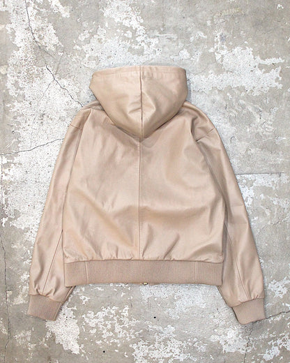 A LEATHER / ZIP HOODY